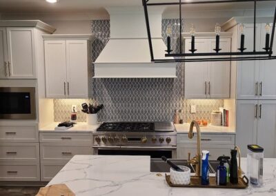 Kitchen Cabinets Raleigh Custom Hood Staggered Upper Cabinets Large Cove Crown