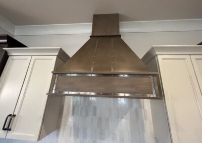 Kitchen Cabinets Raleigh Custom Wood Stained Hood With Lead Accent Trim
