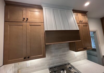 Kitchen Cabinets Raleigh Jameson Fine Cabinetry Custom Two Tone Hood White Shaker With Wood Trim